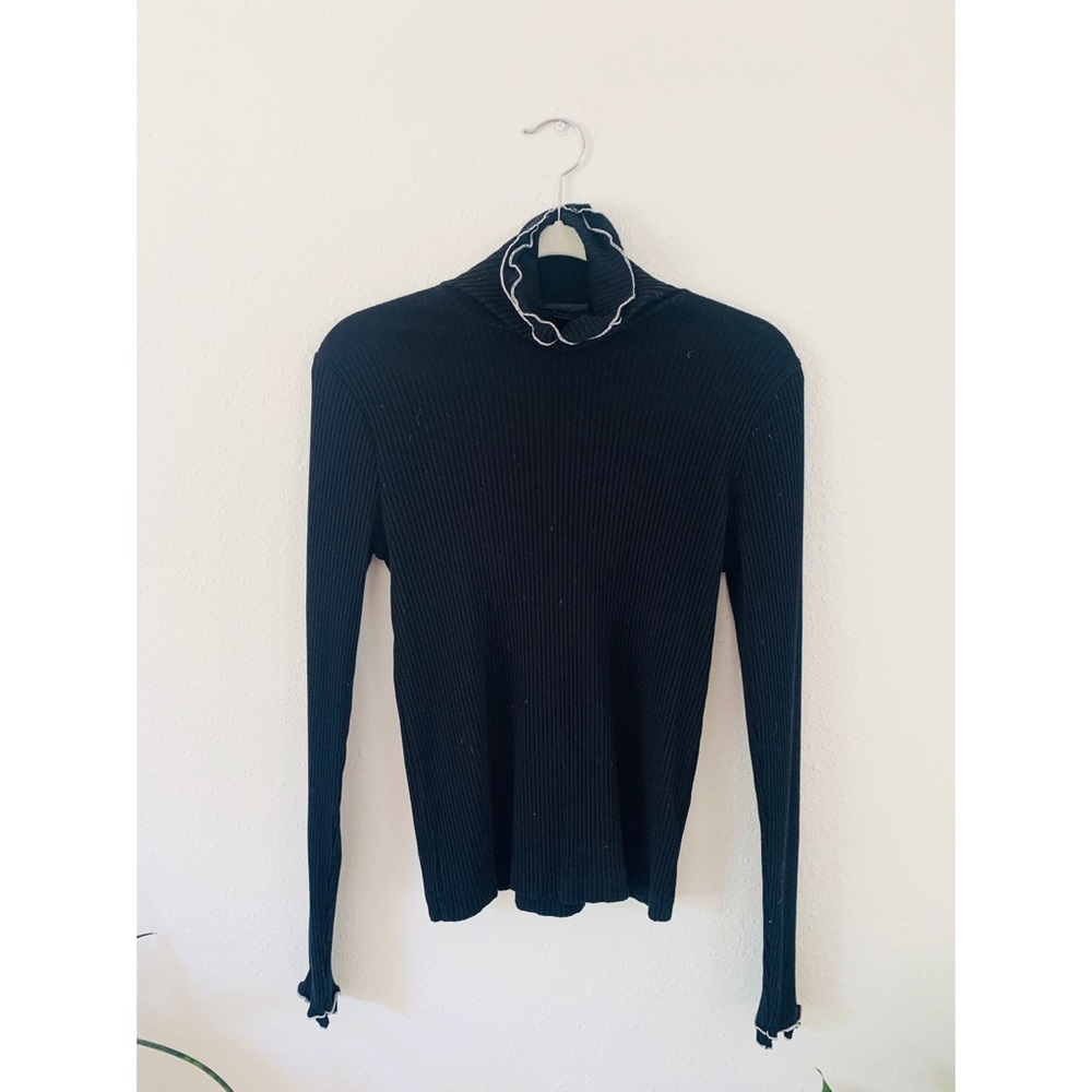 JCrew Turtleneck with White Detail